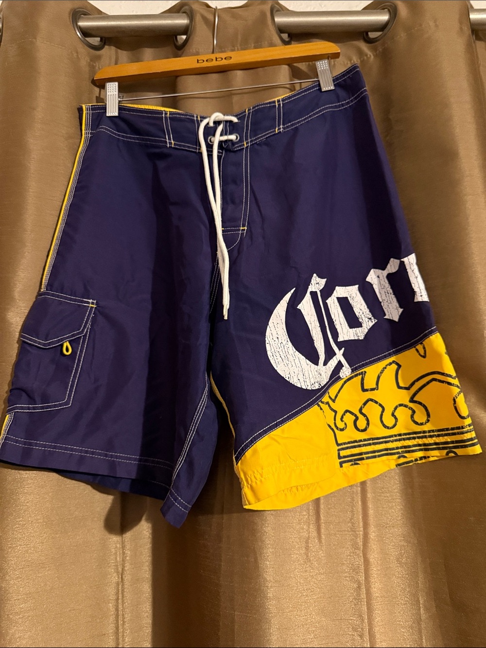 Corona Navy and Yellow Men's Boardshorts 32 inch waist.